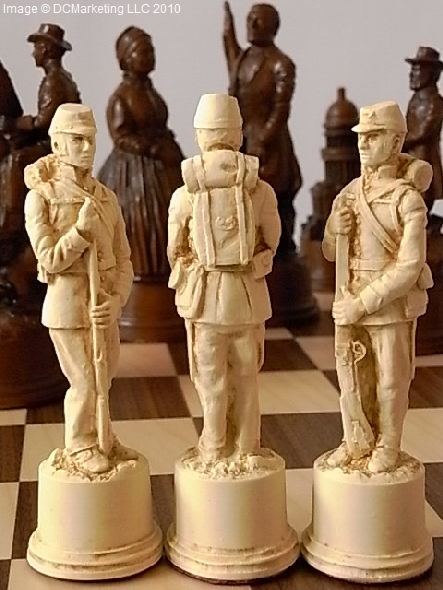 American Civil War Plain Theme Chess Set